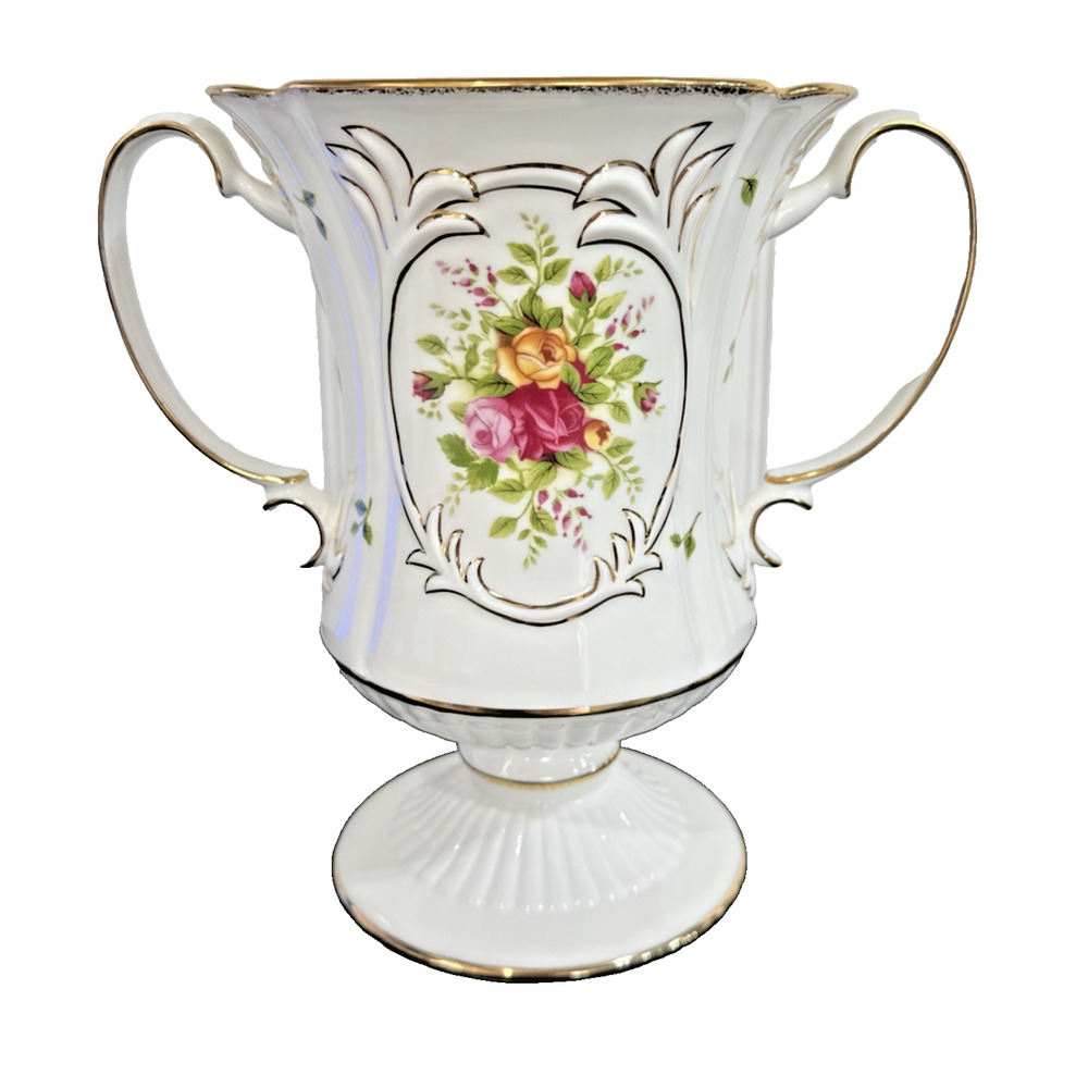 Vase Handled Royal Albert Old Country Roses 9.5" Floral, Elegant, New